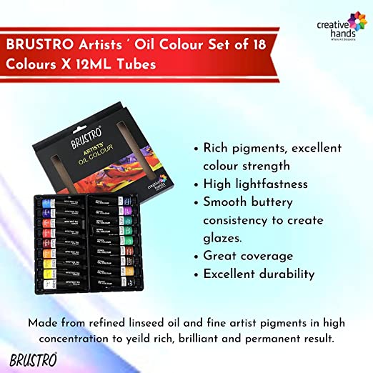 BRUSTRO Artists’ Gouache Colour Set of 24 Colours X 12ML Tubes