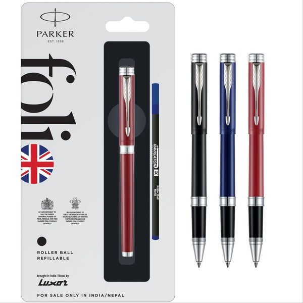 PARKER FOLIO STANDARD TRIM ROLLERBALL PEN – KundanTraders