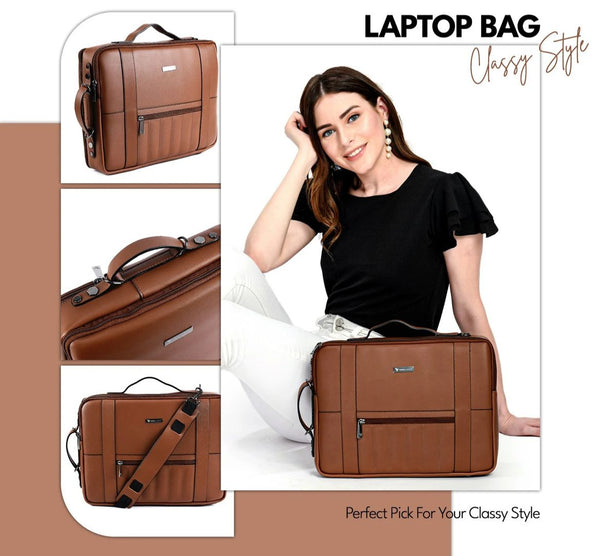 Vaku Luxos ®️ Barcelona 14 inch laptop Bag Premium Convertible Laptop Messenger Bag For Men and Women