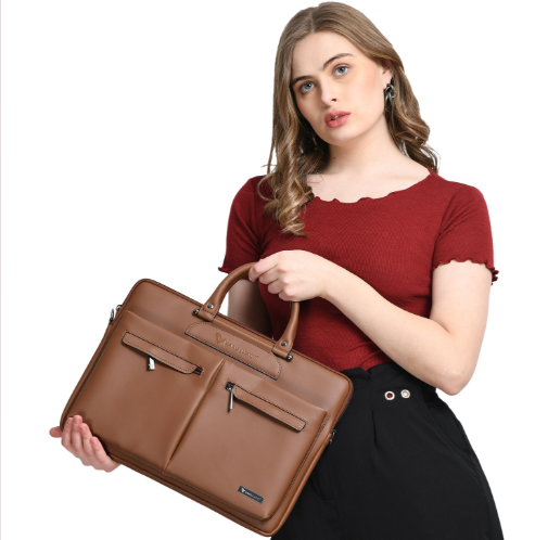 Vaku Luxos® MARCELLA 16-inch Laptop Bag Leather Collection Messenger  Organizer Shoulder Sling Office Bag for Men Women With Adjustable Strap  for