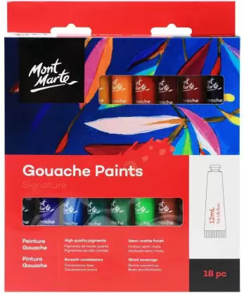 Mont Marte Paint Set - Gouache Paint 18pc x 12ml