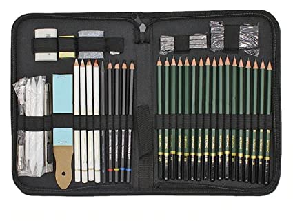 Sketching and Drawing Pencils Set, 37-Piece Professional Sketch Pencils Set  in Zipper Carry Case, Drawing Kit Art Supplies with Graphite Charcoal