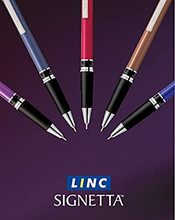 Linc Signetta mm Retractable Ball Pens Blue Ink Pack Of 10