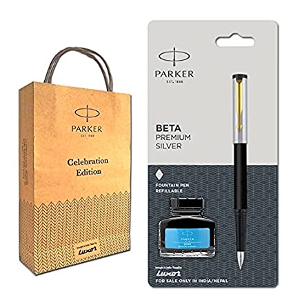 Parker Beta Premium Fountain Pen GT Ink Bottle – KundanTraders