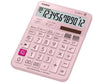 Pink Casio calculator on a white background