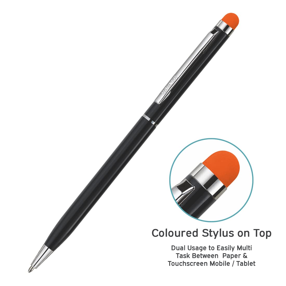 Hauser Duet Stylus Metal Body Ball Pen (Blue)