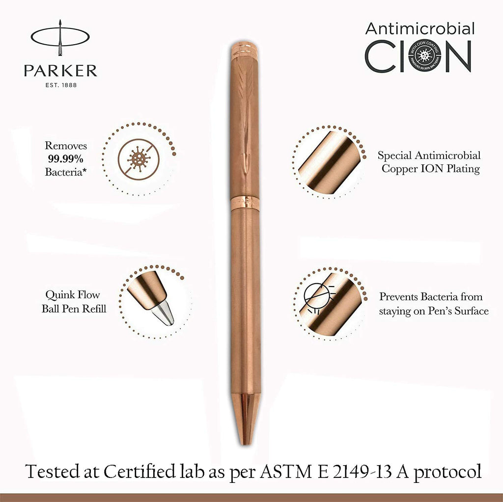 PARKER FOLIO ANTIMICROBIAL CLON COPPER ION PLATED BALLPOINT PEN