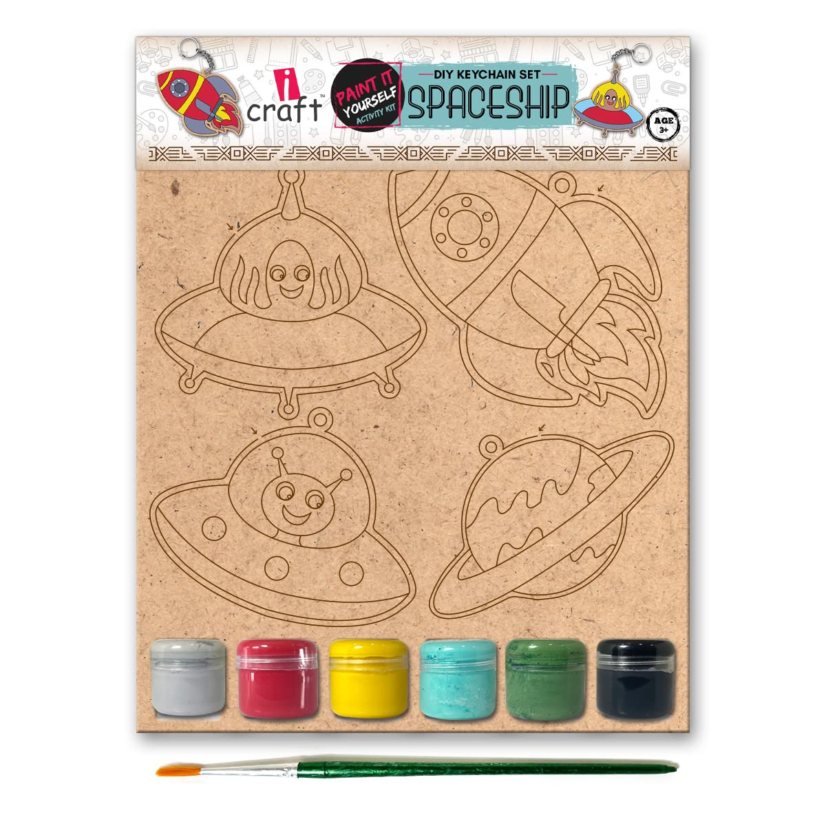 iCraft DIY Art and Craft Keychain Making Kit |Pack with Chalk