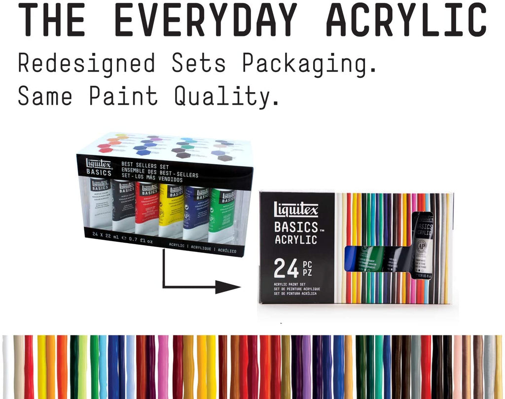 Liquitex BASICS 24 Tube Acrylic Paint Set, 22ML – KundanTraders