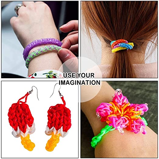 DIY Loom Band Kit with 4200 Colorful Rubber Bands for Making Bracelets, Key Chains, Necklaces Etc