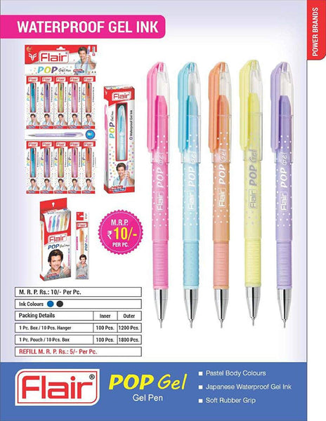 Flair Pop 10 Rs Pen Gel Flair Pop Gel Pen (Pack Of 10)